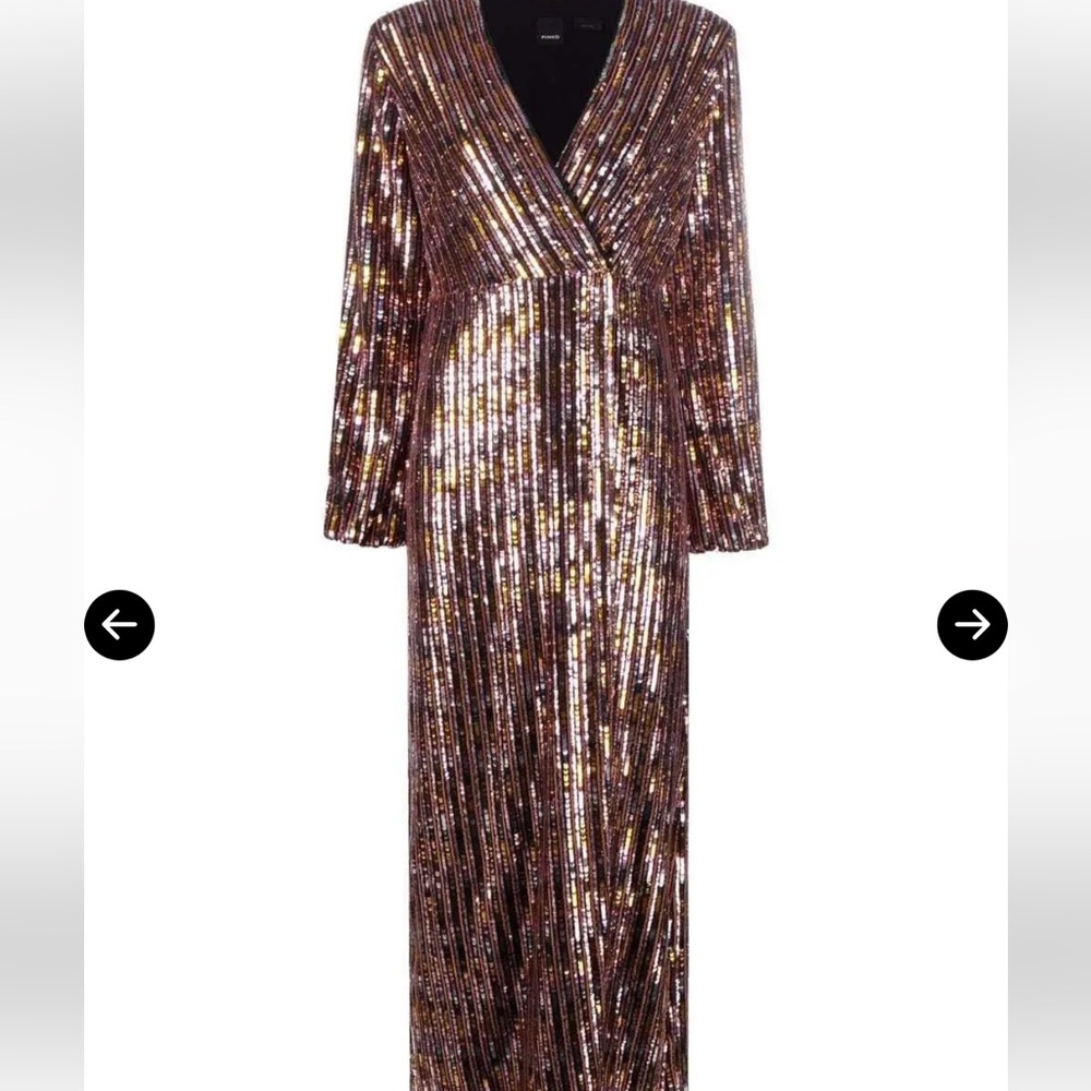 Pinko Sequin Embellished Long Sleeve Dress size 44